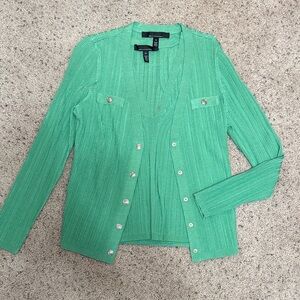 White House Black Market Mint Green Cardigan and cami sweater XS
